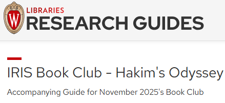 Libraries Research Guides IRIS Book Club-Hakim's Odyssey Stories of Migration
